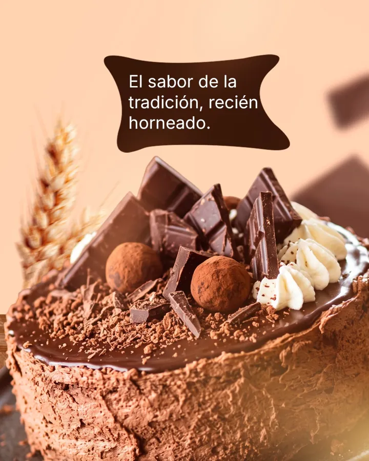 El sabor de la tradición, recién horneado — pastel de chocolate